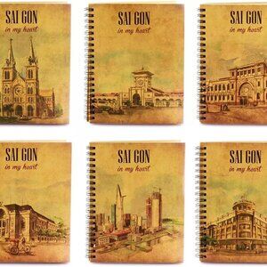 Saigon Notebook w Pen, 150 page Kraft Paper - Gift, Hardcover Notebook - NEW